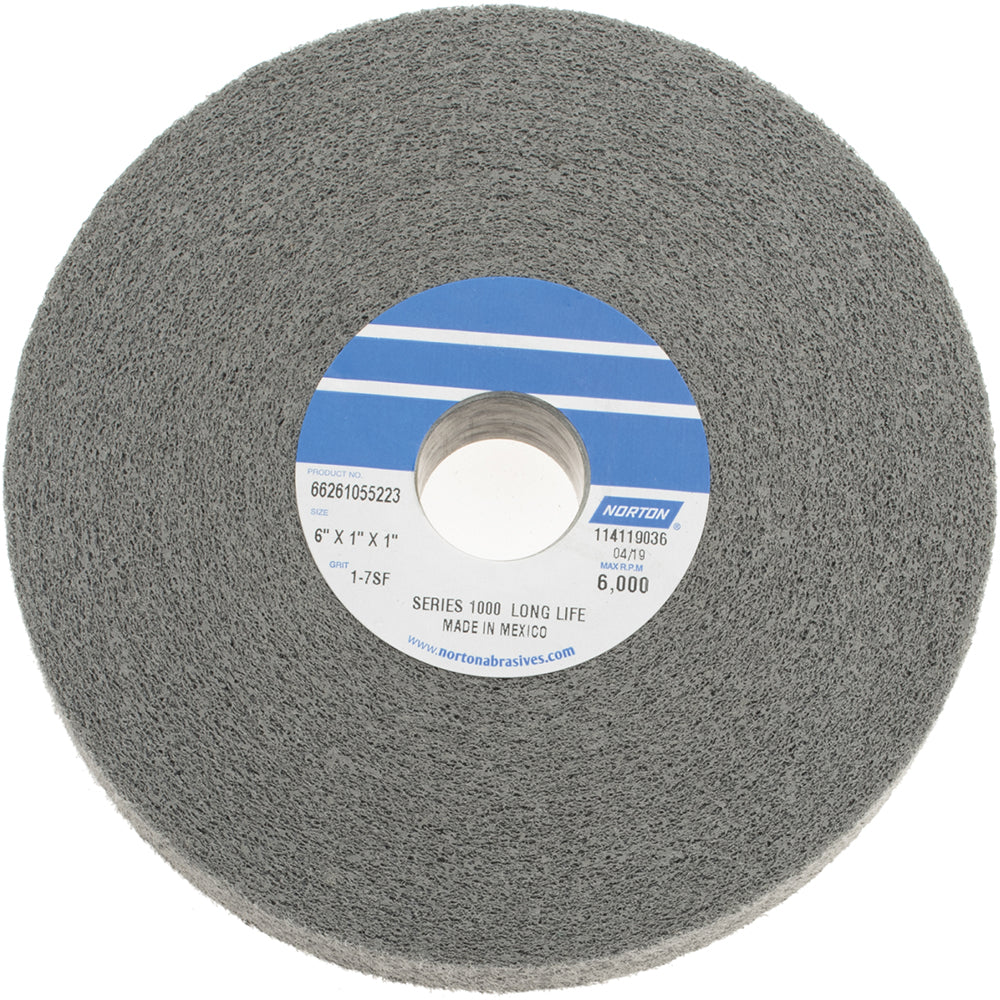 Norton 66261055223 Norton Deburring Wheel: 6" Dia, 1" Face Width, 1" Hole, 7 Density (66261055223)