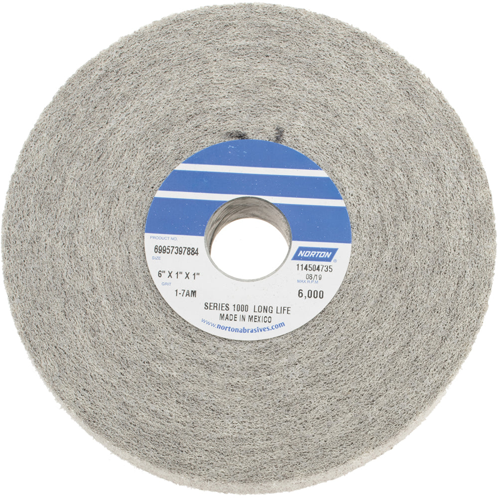 Norton 69957397884 Norton Deburring Wheel: 6" Dia, 1" Face Width, 1" Hole, 7 Density (69957397884)