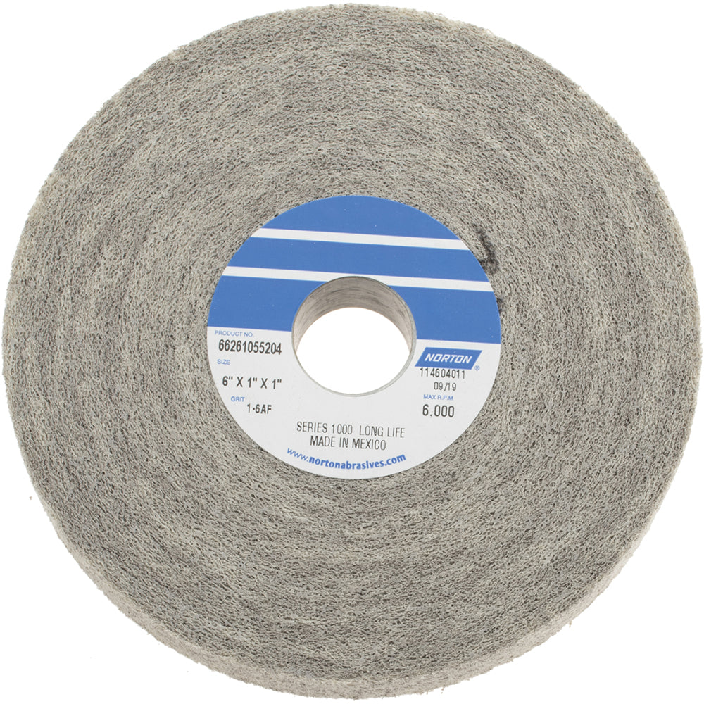 Norton 66261055204 Norton Deburring Wheel: 6" Dia, 1" Face Width, 1" Hole, 6 Density (66261055204)