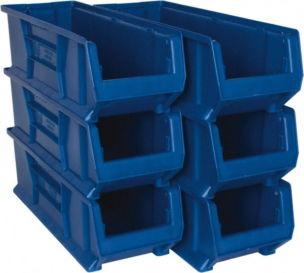 Quantum Storage QUS950BLCS Quantum Storage Polypropylene Hopper Stacking Bin - Pack of 6 (QUS950BLCS)