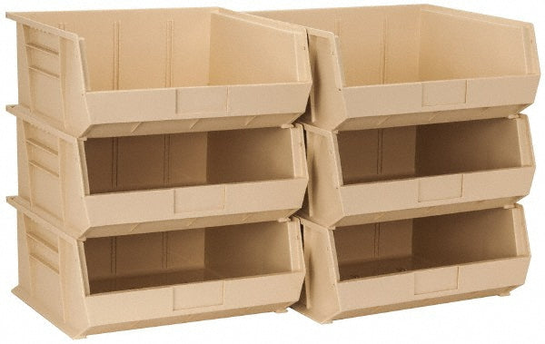 Quantum Storage QUS250IVCS Quantum Storage Polypropylene Hopper Stacking Bin - Pack of 6 (QUS250IVCS)