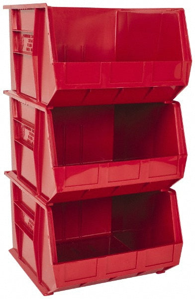 Quantum Storage QUS270RDCS Quantum Storage Polypropylene Hopper Stacking Bin - Pack of 3 (QUS270RDCS)