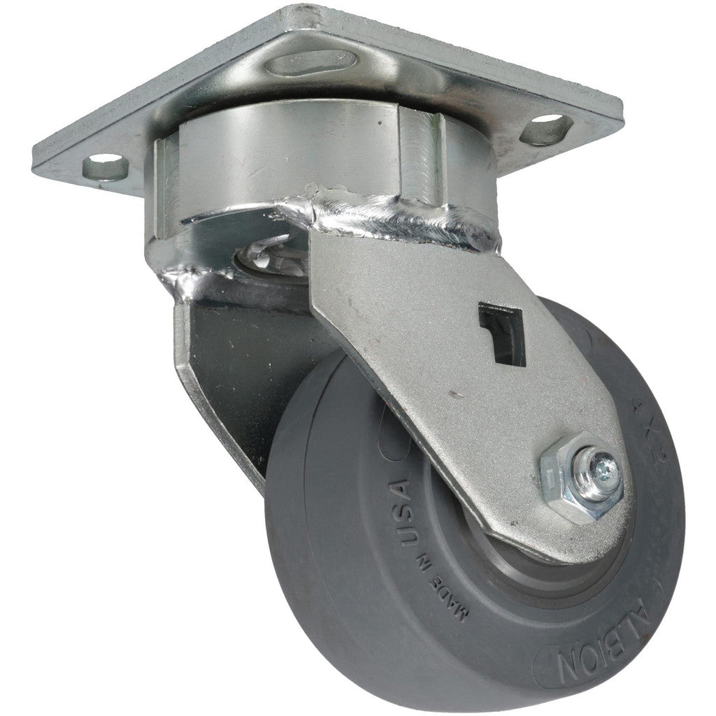 Albion 18XS04201S Albion Rigid & Swivel Top Plate Caster: Soft Rubber, 350 lb, 4" (18XS04201S)