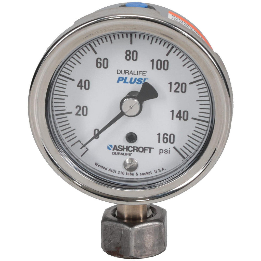 Ashcroft 251009S02LLL160 Ashcroft Pressure Gauge: 2-1/2" Dial Dia, 0 Min psi, 160 Max (251009S02LLL160)