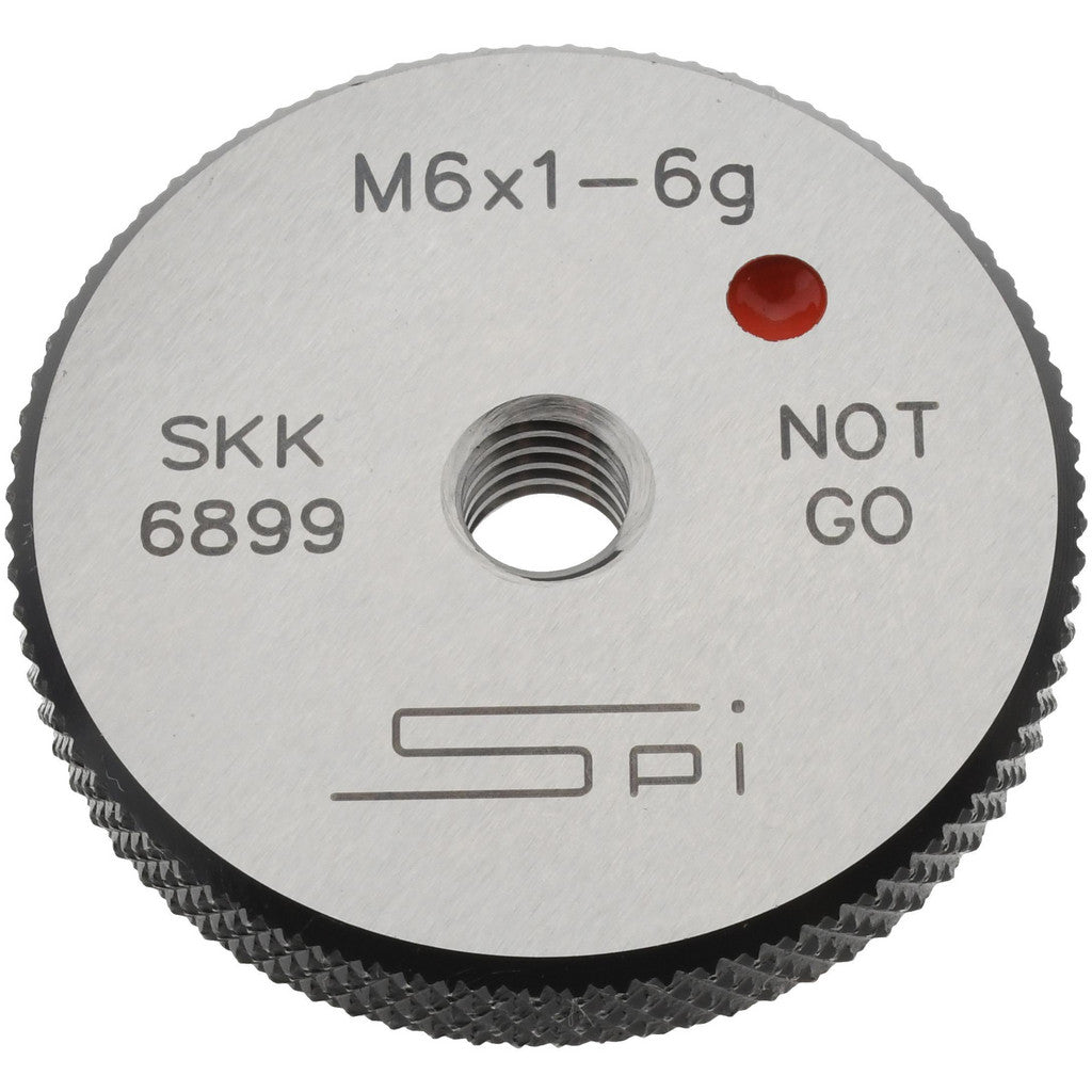 SPI 34-476-2 SPI Thread Ring Gage: M6x1 Thread, Metric, 6G Class of Fit, No Go (34-476-2)