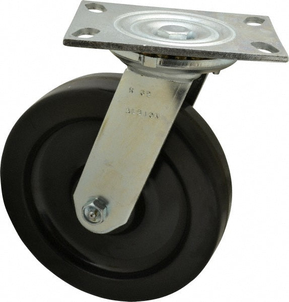 Albion 62TM08201S Albion Swivel Top Plate Caster: Phenolic, 1,400 lb, 8" Dia, 2" (62TM08201S)