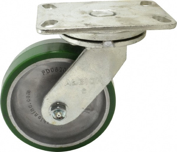 Albion 72PD06201S Albion Swivel Top Plate Caster: Polyurethane, 1,230 lb, 6" Dia, 2" (72PD06201S)