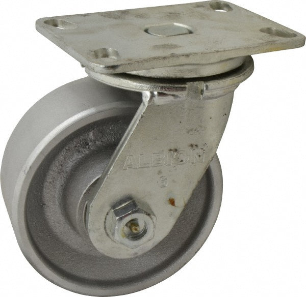 Albion 81CA06401S Albion Swivel Top Plate Caster: Cast Iron, 2,000 lb, 6" Dia, 2-1/2" (81CA06401S)
