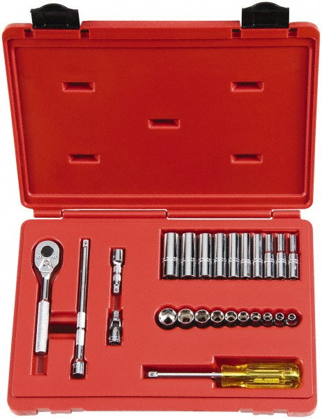 Proto J47125S Proto Socket Set: Deep Standard, 25 Pc, 1/4" Drive, 3/16 to 9/16" (J47125S)