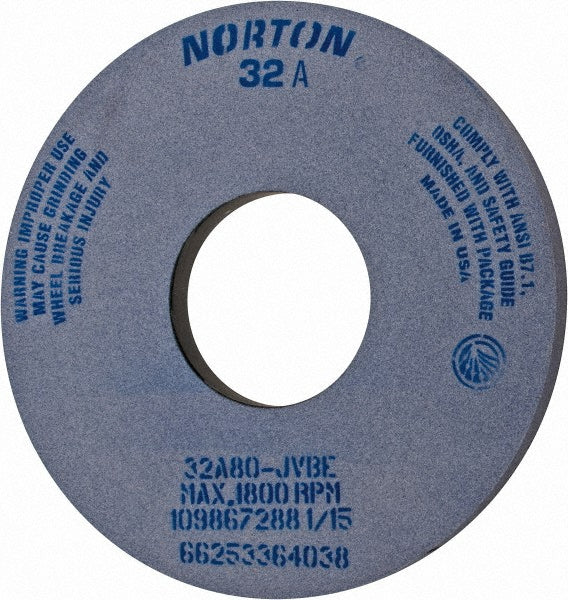 Norton 66253364038 Norton Surface Grinding Wheel: 14" Dia, 1" Thick, 5" Arbor, 80 Grit (66253364038)