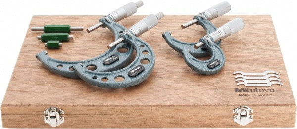 Mitutoyo 103-931 Mitutoyo Mechanical Outside Micrometer Set: 4 Pc, 0 to 4" Measurement (103-931)