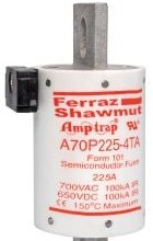 Mersen Fuses A70P225-4TA - High Speed Fuse Amp-Trap A70P 700VAC 650VDC (A70P225-4TA)