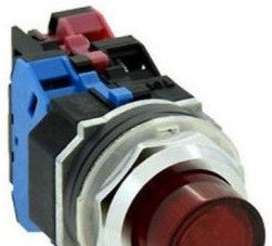 IDEC Switches ALD224602DNUR - Pushbutton, Mom, Red, Ext, 240VAC XFMR (ALD224602DNUR)