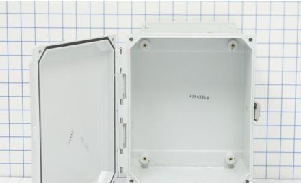 Allied Moulded Products Enclosures AMU1084LF - Enclosure, 10in.Hx8in.Wx4in.D, N4X, Fiberglass (AMU1084LF)