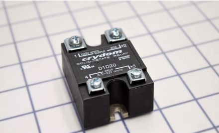 Crydom Relays D1D20 - SOLID STATE RELAY, 20 AMP, 0-100VDC DC CONTROL (D1D20)