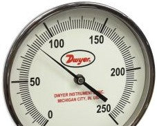 Dwyer Instruments Thermometers GBTB56051 - Glow In The Dark Bimetal Thermometer Back Mount (GBTB56051)