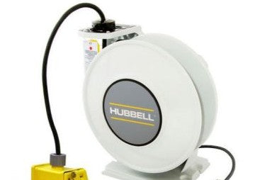 Hubbell Cordsets HBLI45123R220 - White Industrial Reel w/Yellow Box, (2) 20A (HBLI45123R220)