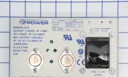 International Power Power Supplies IHAA15-0.8 - Power Supply, Dual, +/-12/15VDC Out @ (IHAA15-0.8)