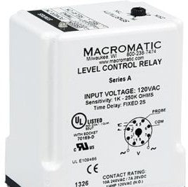 Macromatic Relays LCP2C250 - LEVEL CONTROL RELAY, 120V DUAL PROBE PUMP UP (LCP2C250)