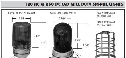 Maxi-Signal Products Visual Signaling Devices LED-F-120-FM-G-A - 120 VAC Mill Duty Flashing LED Signal (LED-F-120-FM-G-A)