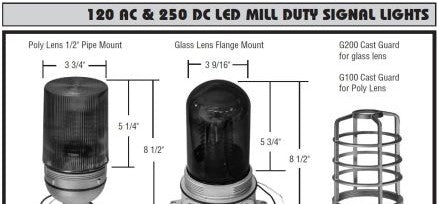Maxi-Signal Products Visual Signaling Devices LED-F-250-FM-P-G - 250 VDC Mill Duty Flashing LED Signal (LED-F-250-FM-P-G)
