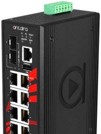 Antaira Technologies LMP-1202G-SFP-T - 12-Port Industrial Gigabit PoE+ Light (LMP-1202G-SFP-T)