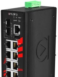 Antaira Technologies LMP-1202M-SFP - 12-Port Industrial PoE+ Light Layer 3 (LMP-1202M-SFP)