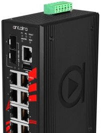 Antaira Technologies LMX-1202G-SFP-T - 12-Port Industrial Gigabit Light Layer 3 (LMX-1202G-SFP-T)