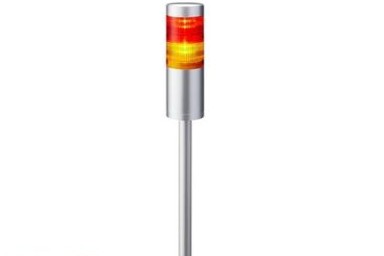 Patlite Visual Signaling Devices LR6-202LJNU-RY - 60 UL CE IP65 DC 24V, Pole Mount/Cable, No (LR6-202LJNU-RY)