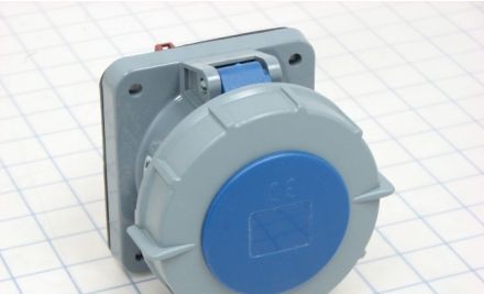 Mennekes Electrical Products Plugs & Receptacles ME360R6W - Receptacle, 60A, 2P-3W, 250V, Watertight, Blue (ME360R6W)