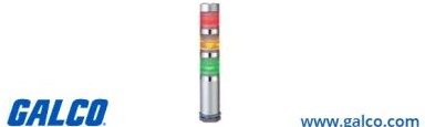 Patlite Visual Signaling Devices MES-302A-RYG - Continuous light, NPN open collector (MES-302A-RYG)