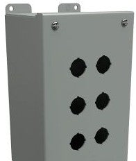 Hammond Manufacturing Enclosures MPB6 - Pushbutton Enclosure, 6-Hole, 22mm, Steel, NEMA (MPB6)