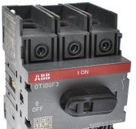 ABB Disconnect Switches OT100F3 - 3-pole, front operated, base mounted, DIN-rail (OT100F3)