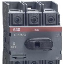 ABB Disconnect Switches OT125F3 - 3-pole, front operated, base mounted, DIN-rail (OT125F3)