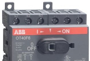 ABB Disconnect Switches OT25F6 - 6-pole, front operated, base mounted, DIN-rail (OT25F6)