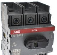 ABB Disconnect Switches OT30F3 - 3-pole, front operated, base mounted, DIN-rail (OT30F3)
