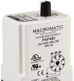 Macromatic Protection Relays PAP480 - Phase Monitor Relay, 480VAC, Phase Loss, Reversal (PAP480)