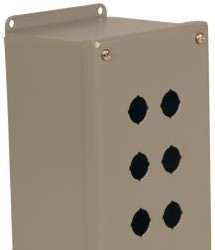 Wiegmann Enclosures PBGX6 - N12 22.5 MM 6 Pushbutton Enclosure 8.5X5X4.2 Carbon (PBGX6)