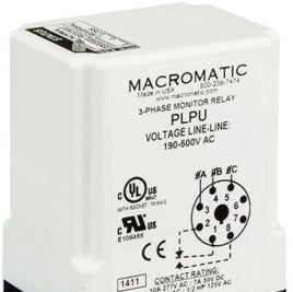 Macromatic Protection Relays PLPU - Phase Monitor Relay, 190-500VAC, Protects Against (PLPU)