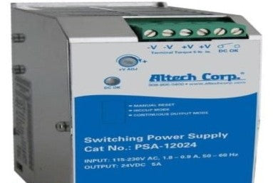 Altech Power Supplies PSA-12024 - Power Supply,DIN Rail,24VDC,5A (PSA-12024)