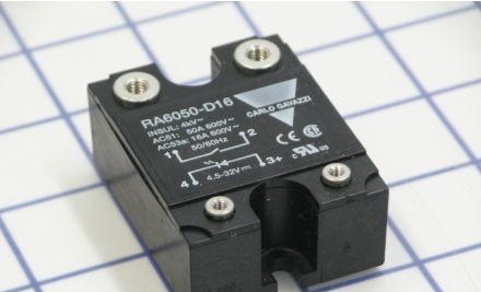 Carlo Gavazzi Relays RA6050-D16 - Solid State Relay, 1-P, 50A, 575VAC, 4.5-32VDC (RA6050-D16)
