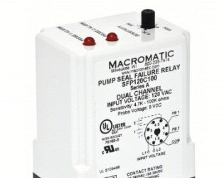 Macromatic Protection Relays SFP120C100 - PUMP SEAL FAILURE RELAY, 120V DUAL CHANNEL (SFP120C100)