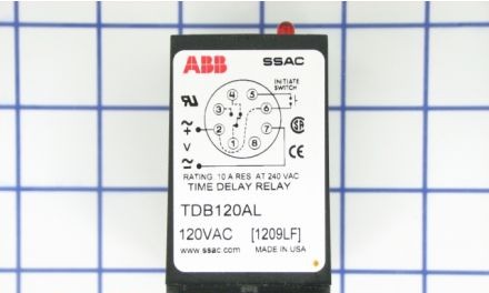 SSAC Relays TDB120AL - Off Delay Timer, 120VAC, 1-1023 Sec, DIP Switch (TDB120AL)