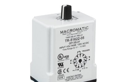 Macromatic Relays TR-51928-04 - TIME DELAY RELAY; 24VAC/DC OFF DELAY; 0.05-5 (TR-51928-04)