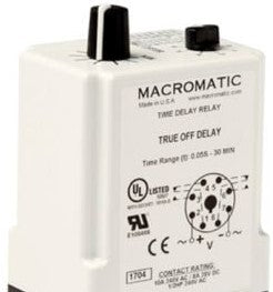 Macromatic Relays TR-60628 - True Off Delay Timer, 24VAC/DC, DPDT 10 Output (TR-60628)