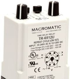 Macromatic Relays TR-6512U - Repeat Cycle Timer, 24-240VAC/ 12-125VDC, DPDT (TR-6512U)
