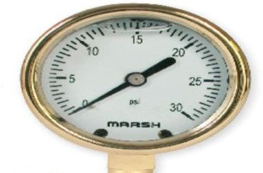 Marsh Panel Meters & Gauges W9460PE - 100mm Brass Gauge (W9460PE)