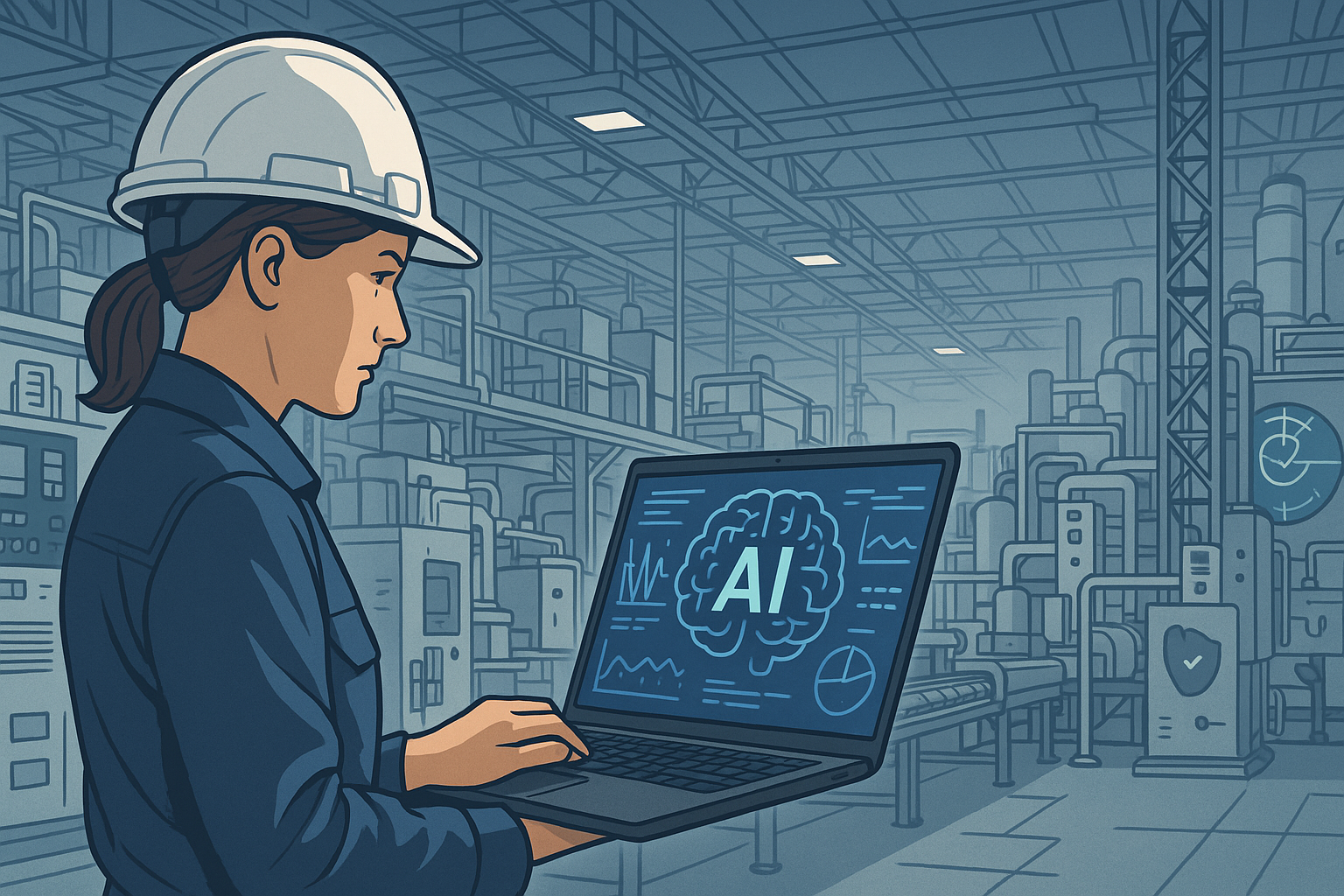 Industrial editorial illustration for How to Move Industrial AI From Pilot to Production: 5 Readiness Gaps to Fix First.
