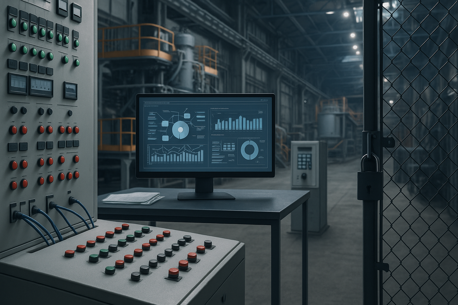 Industrial editorial illustration for Industrial AI Starts With OT Data: What Manufacturers Must Fix First.