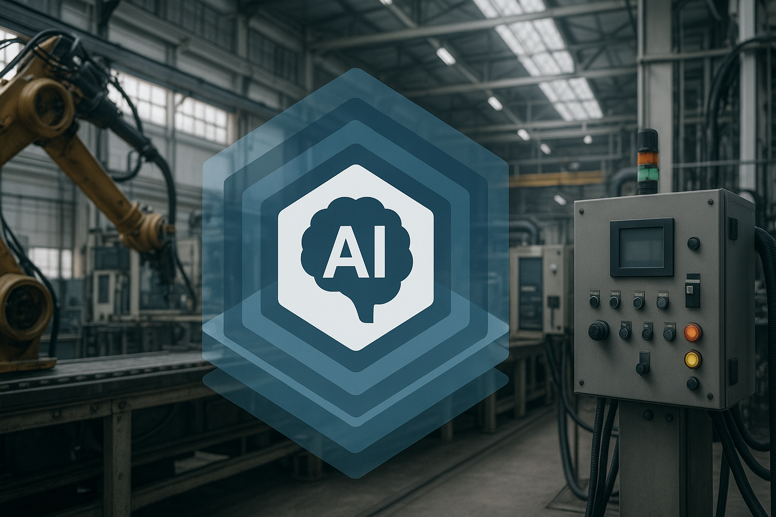 Industrial editorial illustration for Why Industrial AI Pilots Stall in Manufacturing\u2014and What Plants Need Before They Scale.